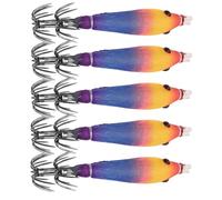 Squid Lure - 5 Pieces Artificial Baits Glow in the Dark for Outdoor Swimbaits for Catfish Perch Trout Salt Water Kayak Navigation Lake and