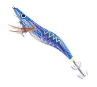 Squid lure, Squid Jig is a lure that glows underwater to attract squid and fish.Wooden shrimp hook with luminous effect, flexible swimming, realistic shrimp for cod, v