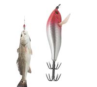 Squid Lures Fishing Saltwater, Artificial Baits Glow in the Dark with Hooks | Fishing Lures - Designed for , Fresh Water, Outdoor Sports, Sea Shrimp