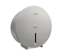 squid® METAL Satin Silver Finish Quality Mini Jumbo 10" Toilet Roll Brushed Lockable Dispenser