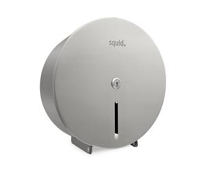 squid® METAL Satin Silver Finish Quality Mini Jumbo 10" Toilet Roll Brushed Lockable Dispenser