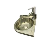 SQUID® S15 CORNER SINK MIXER TAP Stainless Steel HAND WASH BASIN Waste Plug