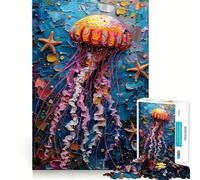 Squid Seastar Painting 1000 Piece Jigsaw Puzzles for Adults Teenagers Mental Toy Calm Relax Premium Cut Heartfelt Gift 38x26cm