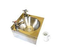 SQUID® SINK with CROSS TAPS Stainless Steel HAND WASH BASIN Waste, Plug & Trap