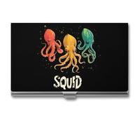 Squid Squad Business Card Holder Metal Wallet Credit Card ID Case for Men Women
