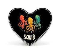 Squid Squad Metal Pin Love Heart Badge Custom Lapel Pins Brooch for Clothing Decoration