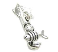 Squid sterling silver charm .925 x 1 Squids fish sea charms