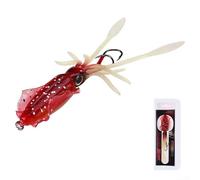 Squid Trap Fishing Lures Soft Rigged UV Luminous Jig with Fish Fin Designed for Sea Bass Tuna Grouper and Mackerel (A1070)