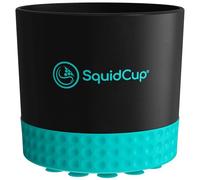 SquidCup Non-Tipping Portable Universal Cup, Can, and Bottle Holder for Boats, (Black/Teal) Includes Optional SquidDisk Mount for Textured Surfaces
