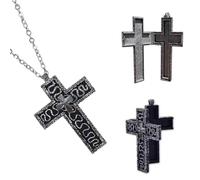 Squids Necklace Game, 3D Printed Cross Necklace with Dark Box, Cross-Shaped Necklace with Secret Compartment, Fashion Metal Design, for Fans Casual to Edgy (1 Pcs)