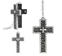 Squids Necklace Game, Cross-shaped necklace with secret compartment, Antiques Cross, Character Ten Shaped Pendant Necklaces 3D Metal Design Charm Neck Handmade Jewelry Fashion Accessories A
