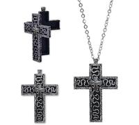 Squids Necklace Game, Cross-shaped Necklace with Secret Compartment, Antiques Cross Necklace, Character Ten Shaped Pendant Necklaces 3D Metal Design Charm Neck Handmade Jewelry Fashion Accessories Bl