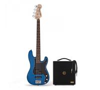 Squier Affinity Precision Bass PJ LRL Lake Placid Blue & Eden Orbiter 8 Bass Combo Amp