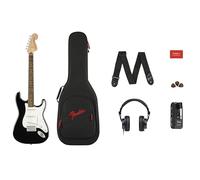 Squier Affinity Series Stratocaster Mustang Micro Pack Black with Gig Bag and HD9 Headphones