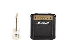 Squier by Fender Affinity Series Telecaster, Electric Guitar, Indian Laurel fingerboard, Olympic White & Marshall MG10G 10W Electric Guitar Combo Amplifier