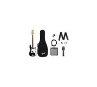 Squier by Fender Debut Precision Bass Pack, Includes Amp, Tuner, Stand, Gig Bag, Cable, Strap and Free Virtual Lessons, Perfect for Beginners, Black