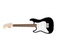 Squier by Fender Mini Stratocaster LeFT-handed Electric Guitar, Short Scale Beginner Guitar for Kids or Travel, Comes with Free Virtual Lessons, Blac