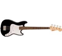 Squier by Fender Sonic Bronco Short Scale Bass Guitar, Black | Beginner electric bass guitar, short scale neck, laurel fingerboard, white pickguard, includes free virtual lessons