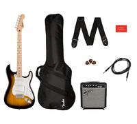 Squier by Fender Sonic Stratocaster Beginner Guitar Pack, 2-Color Sunburst
