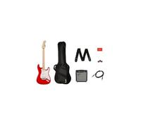 Squier by Fender Sonic Stratocaster Electric Guitar Pack, Maple Fingerboard in Torino Red, Squier Frontman 10W Guitar Amp, Picks, Strap, Cable, Comes with Free Virtual Lessons