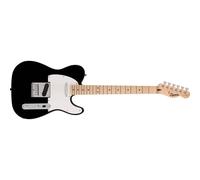 Squier by Fender Sonic Telecaster Electric Guitar, Maple Fingerboard, White Pickguard, Black, Comes with Free Virtual Lessons