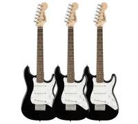 Squier Mini Stratocaster 3/4 Size Black Pack of 3