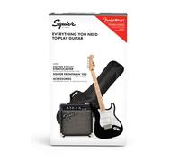 SQUIER Stratocaster Pack Black With Gig Bag & Amplifier