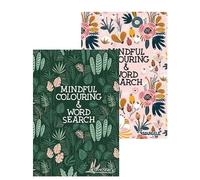 Squiggle A5 Mindful Colouring & Word Search Books, Set of 2 | Travel Size, 96 Pages Each