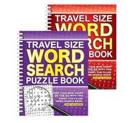 Squiggle - A5 Spiral Bound Travel Size Word Search Puzzle Books - Set of 2