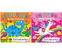 Squiggle Children's Magic Paint with Water Books, Unicorn & Dinosaur - Set of 2