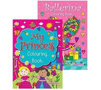 Squiggle Girls My Princess & Ballerina A4 Colouring Books - Set of 2, Great Gift Set