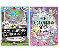 Squiggle My Fun A4 Colouring Books, Boys & Girls Set of 2