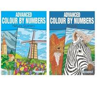 Squiggle P2249 Advanced Colour by Numbers A4 Animals & Nature Scenery Books - Set of 2