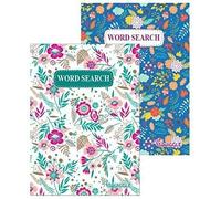 Squiggle Travel Size Floral Word Search Challenge Books, 110 Puzzles per Book - Set of 2
