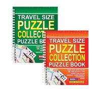 Squiggle Travel Size Puzzle Book - Sudoku, Word Search & Crossword Puzzles, Spiral Bound, 108 Puzzles, Compact Puzzle Book for Adults