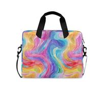 Squiggly Line Laptop Sleeve Case Soft Lining Laptop Carrying Case with Zipper messenger bags for Laptop Computer with Strap Handle, 13 14 15.6 inch