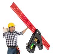 Squine Combined - 11.8 Inch Steel Precision Ruler, Adjustable Carpenter Measuring Tool, Heavy Duty Marking Gauge, Multi-Angle For Layout Device | Building, Working From The World
