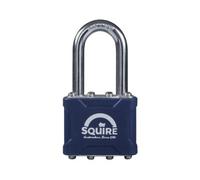 Henry Squire Stronglock Laminated Long Shackle 4 Pin Double Locking Padlock, 1.5-inch Shackle Length,Black