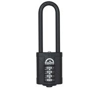 Squire Combination Padlock (CP40/2.5) - Extra Long Steel Shackle - 4 Wheel Combination - Alloy Steel for Corrosion Resistance - Weatherproof Lock, Ideal for Gates & Garden Sheds (Black, 40 mm)