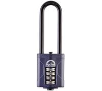 Squire Combination Padlock (CP40/2.5) - Extra Long Steel Shackle - 4 Wheel Combination - Alloy Steel for Corrosion Resistance - Weatherproof Lock,