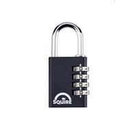 Squire Combination Small Padlock (Locker Lock Combi 40) - Tough Steel Shackle - 4 Wheel Combination Padlock - Travel Lock for Home, Shed Lock, Garage Lock, Gym Locker & Luggage (Black, 40 mm)