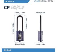 Squire Combination Padlock (CP40/2.5) - Extra Long Steel Shackle - 4 Wheel Combination - Alloy Steel for Corrosion Resistance - Weatherproof Lock, Ideal for Gates & Garden Sheds (Blue, 40 mm)