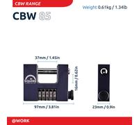 Squire Heavy Duty Padlock CBW85 5 Wheel Combination Alloy Steel for
