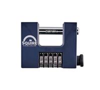 Squire Heavy Duty Padlock (CBW85) - 5 Wheel Combination - Alloy Steel for Corrosion Resistance - Ideal for Gates, Garages and Large Sheds (Blue, 85