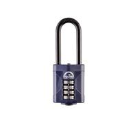 Squire Heavy Duty Padlock (CP50/2.5) - Toughest Extra Long Shackle - 4 Wheel Combination Padlock - Alloy Steel for Corrosion Resistance - Weatherproof Lock for Home, School & Shed (Blue, 50 mm)