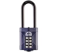Squire Heavy Duty Padlock (CP50/2.5) - Toughest Extra Long Shackle - 4 Wheel Combination Padlock - Alloy Steel for Corrosion Resistance - Weatherproof Lock for Home, School & Shed (Blue, 50 mm)