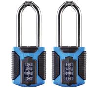 Squire Heavy Duty Padlock (CP50 ATLS Multipack 2X) - Toughest Steel Shackle - 4 Wheel Combination Padlock - Alloy Steel for Corrosion Resistance - Weatherproof Lock for Home & Leisure Blue