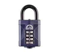Squire Heavy Duty Padlock (CP50) - Toughest Steel Shackle - 4 Wheel Combination Padlock - Alloy Steel for Corrosion Resistance - Weatherproof Lock for