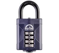 Squire Heavy Duty Padlock (CP50) - Toughest Steel Shackle - 4 Wheel Combination Padlock - Alloy Steel for Corrosion Resistance - Weatherproof Lock for Home, School & Garage (Blue, 50 mm)