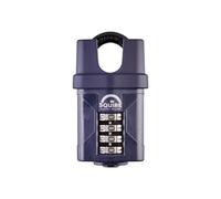 Squire Heavy Duty Padlock (CP50CS) - Toughest Closed Shackle - 4 Wheel Combination Padlock - Alloy Steel for Corrosion Resistance - Weatherproof Lock for Home, School & Garage (Blue, 50 mm)